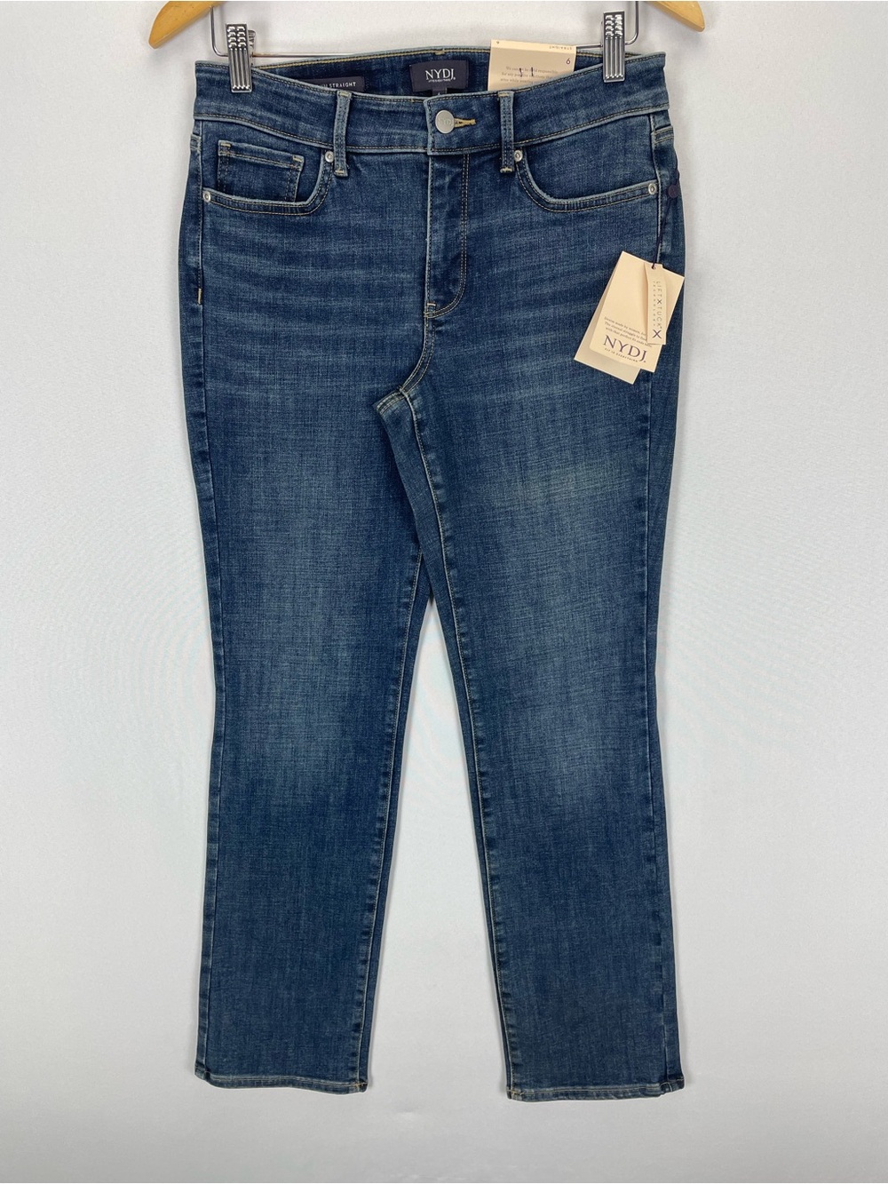 NYDJ Marilyn Straight Jeans Womens 6 Lift Tuck Technology Stretch Medium Wash